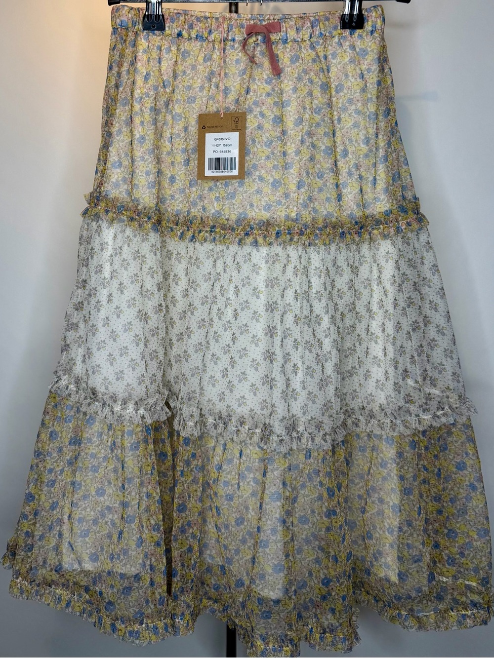 NWT Midi Floral Tiered Skirt